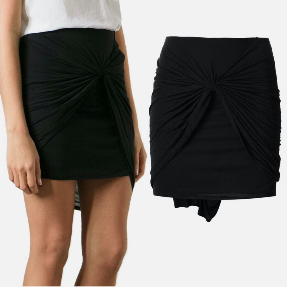 HELMUT LANG Twist Mini Slack Jersey Skirt